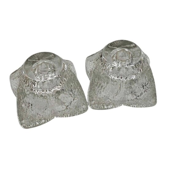 Frosted Glass Candle Holders With Textured Star Design - Picture 7 of 7